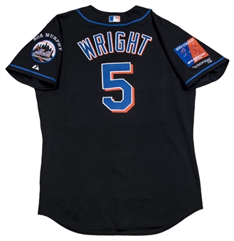 2004 David Wright Game Issued, Signed & "Rookie Year" Inscribed New York Mets Black Alternate Jersey (MLB Authenticated) 